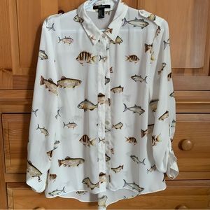 Forever 21 Sheer Fish Blouse